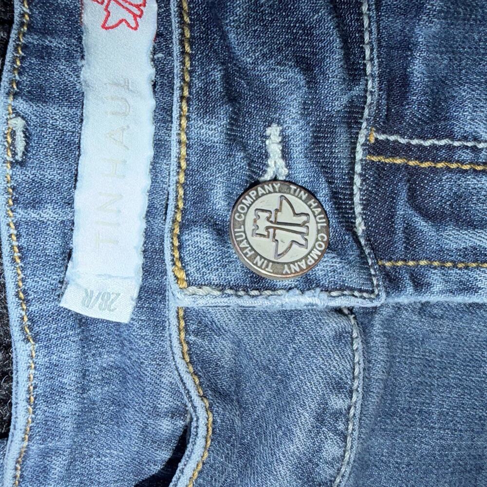 Tin Haul Company Western Trouser Flare Jeans 100% Cotton Denim Wide Leg 28/R y2k - Picture 4 of 9